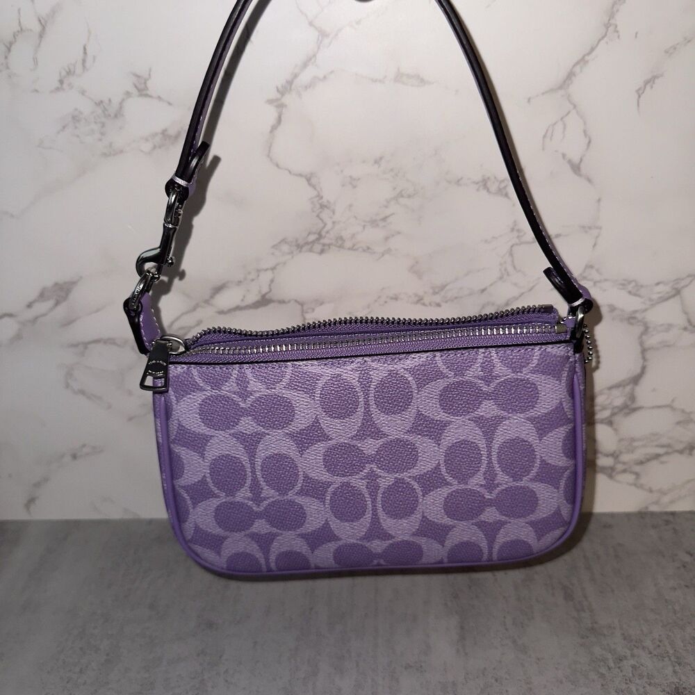 COACH Iris Nolita 19 Signature Canvas NWT Purple - Picture 5 of 12